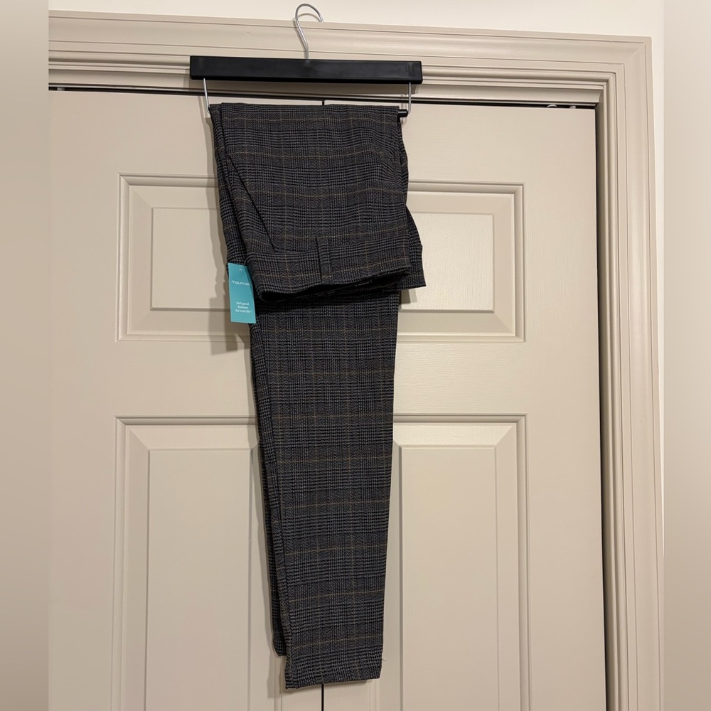 Dark gray/tan plaid pants